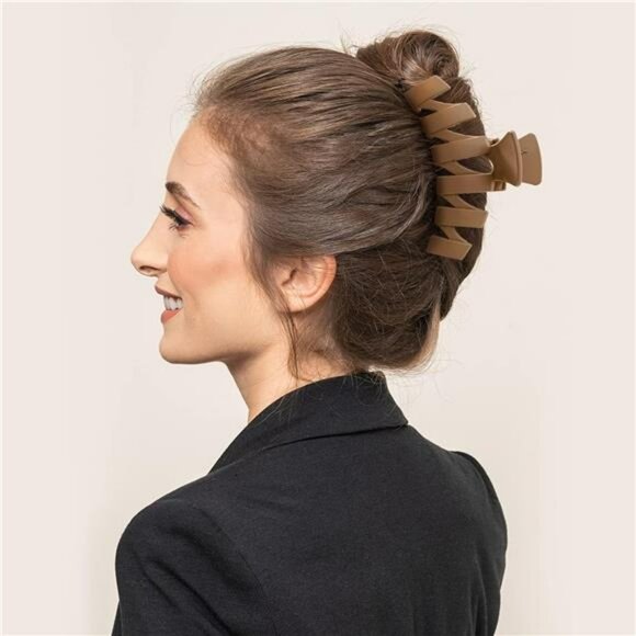 Neutral Hair Claw Clips for Thick Hair Women 8 Pack Non Slip Variety Set - Picture 5 of 7